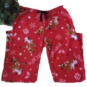 Rudolph Plush Red Pajama Bottoms
